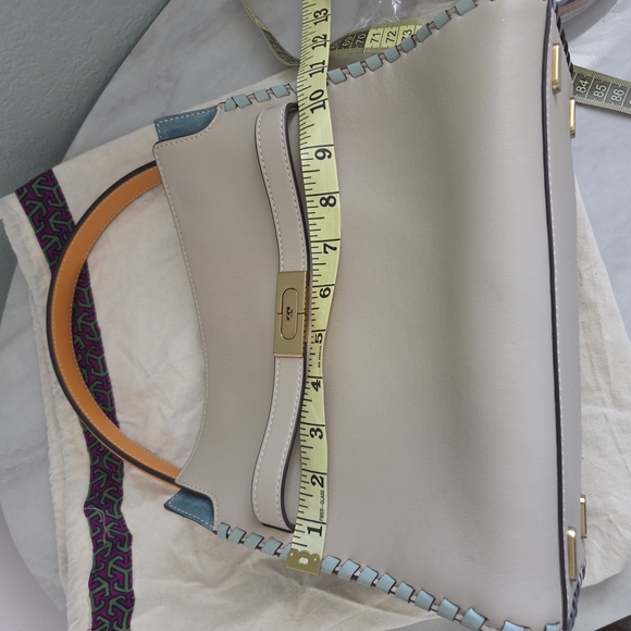 Tory Burch Multicolor Leather and Suede Lee Radziwill Whipstitch Shoulder Bag - Picture 6 of 16